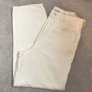 COS cream tapered high rise jean